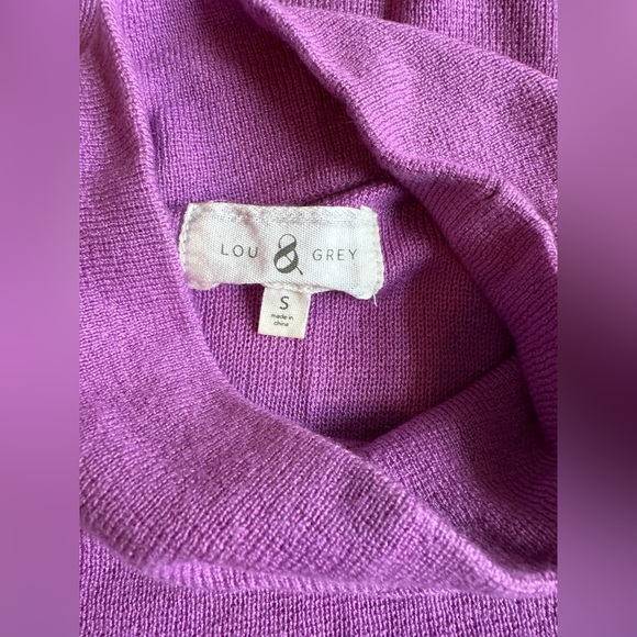 Lou Grey Purple Mock Neck Sweater - Size S - Picture 4 of 4